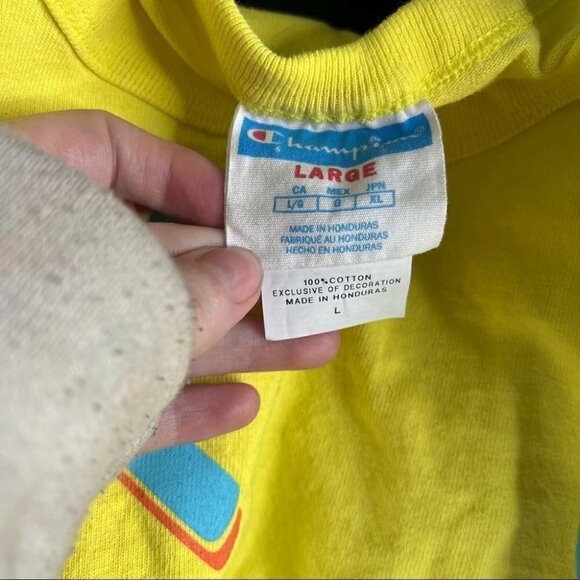 Champion Heritage Mens Yellow All Over Print Graphic Tee - Picture 5 of 6